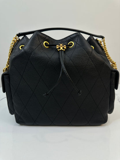 Tory Burch Charlie Quilted Drawstring Shoulder Bag Pre-Owned