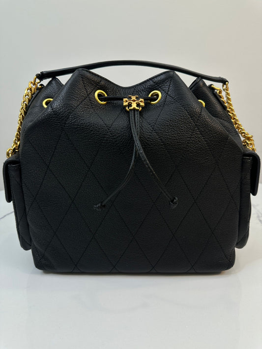 Tory Burch Charlie Quilted Drawstring Shoulder Bag Pre-Owned