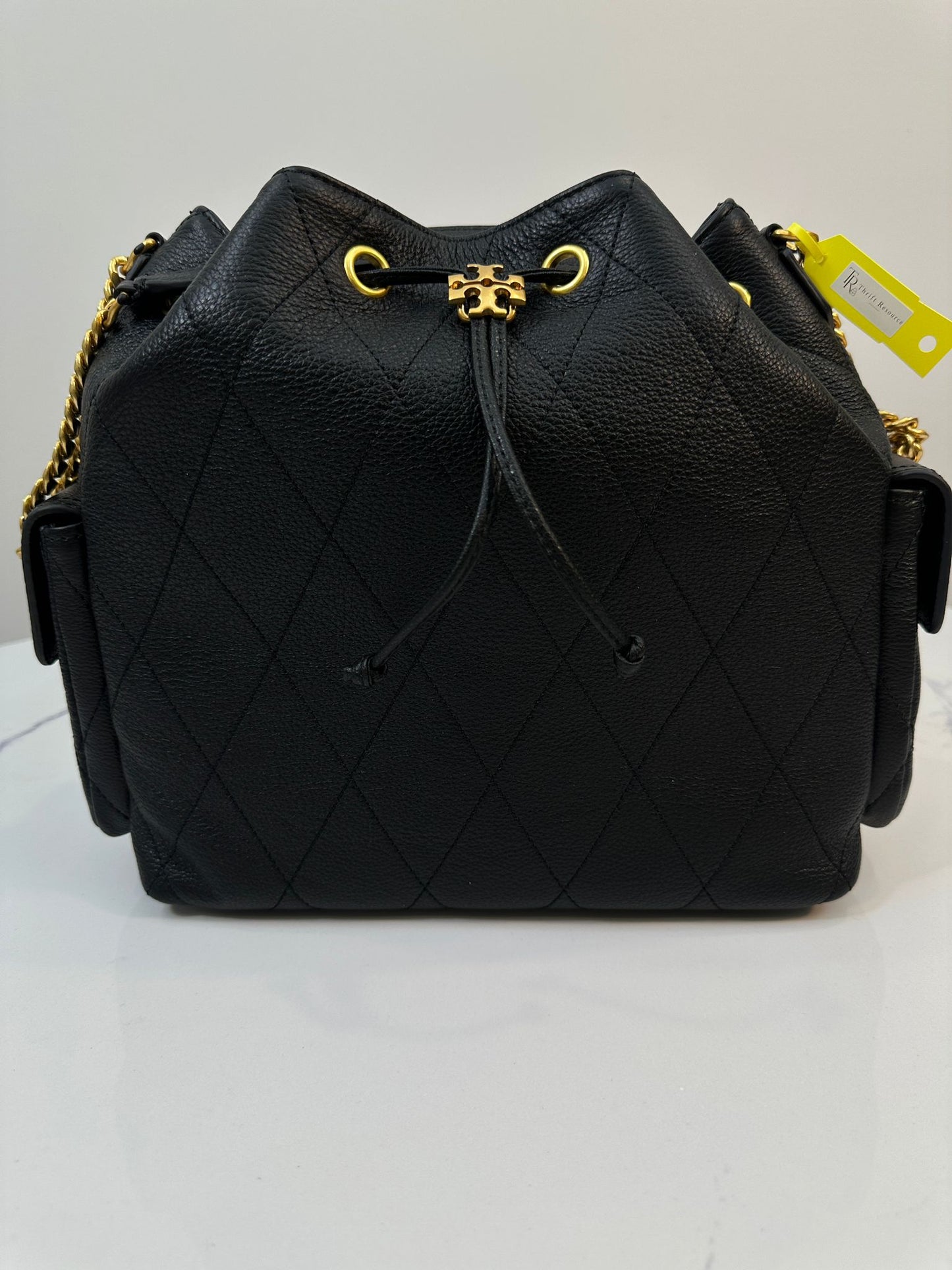 Tory Burch Charlie Quilted Drawstring Shoulder Bag Pre-Owned