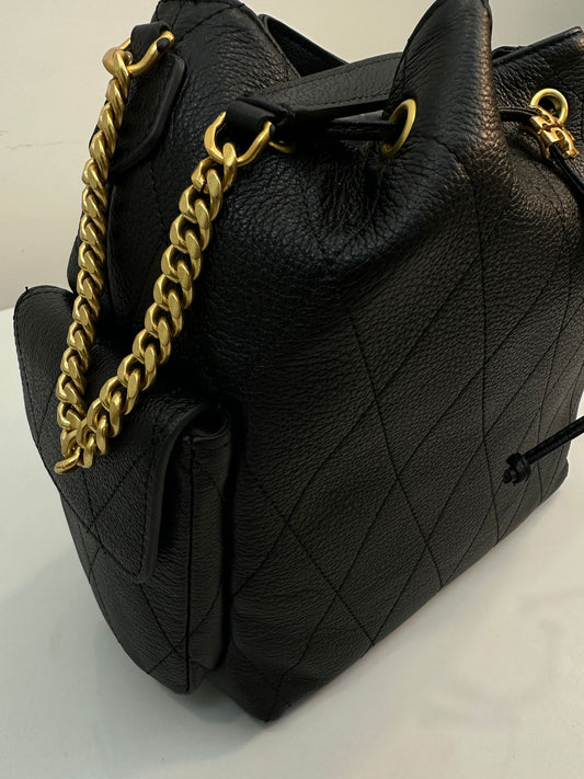 Tory Burch Charlie Quilted Drawstring Shoulder Bag Pre-Owned
