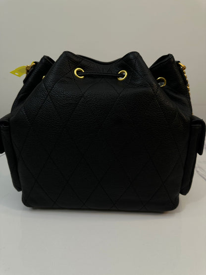 Tory Burch Charlie Quilted Drawstring Shoulder Bag Pre-Owned